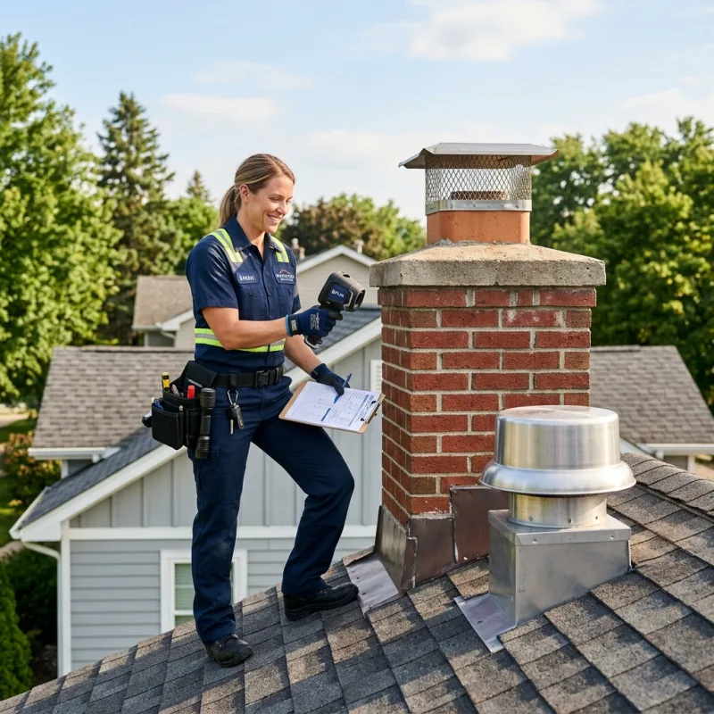 Technician inspecting a Flinders roof cavity and ductwork for a dead bird